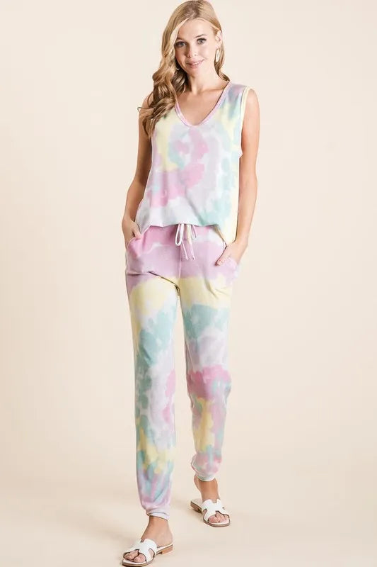 Tie Dye French Terry Casual Pants