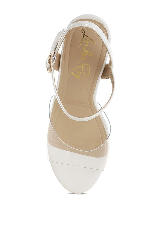 Perta Clear Strap Block Heel Sandals