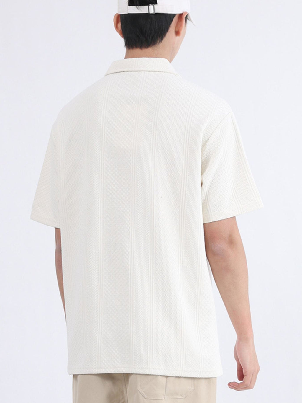 Men's Plus Size Zipper Detail Short Sleeve Polo