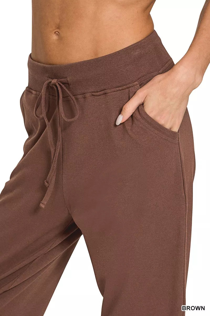 Drawstring Cotton Joggers with Pockets