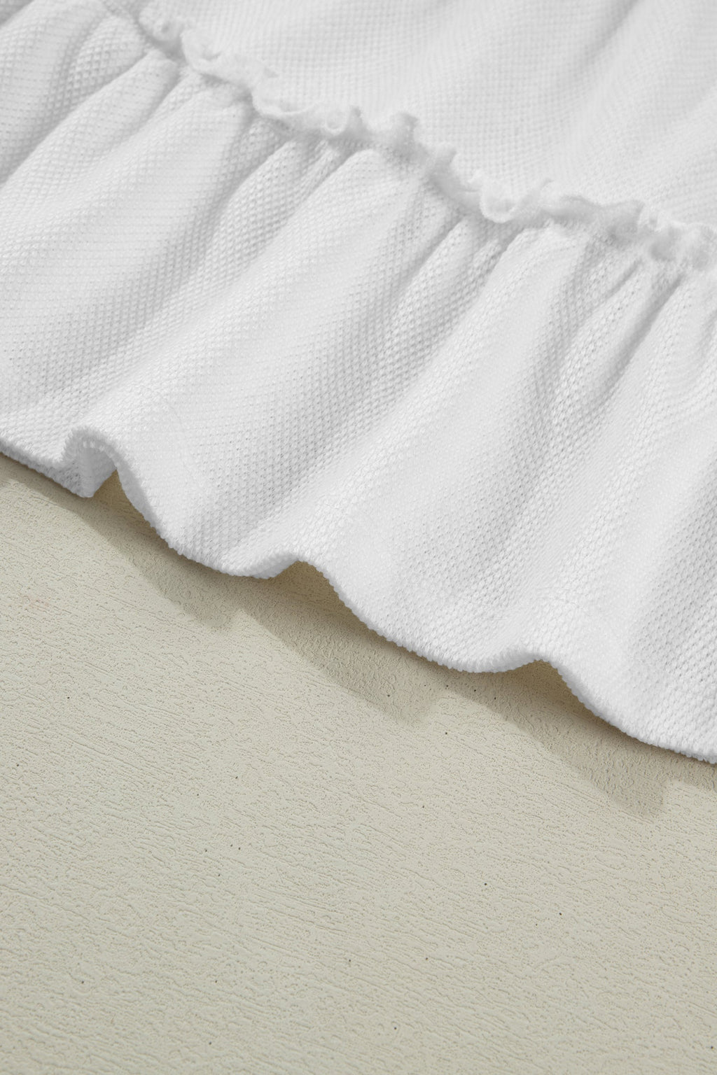 White Tiered Frill Trim A-line Tank Top