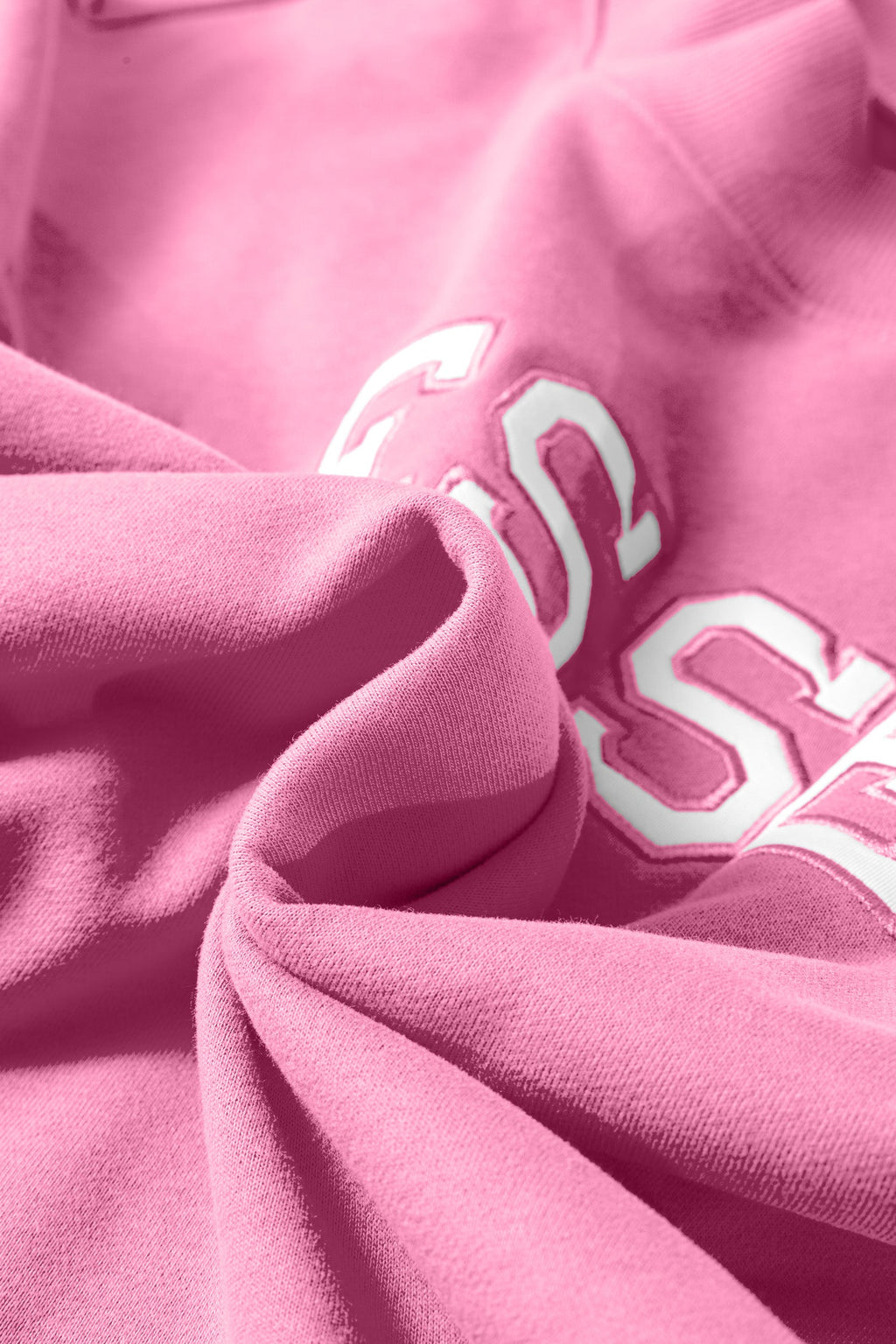 Bright Pink Oversize Blessed Embroidered Mock Neck Sweatshirt