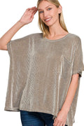 Corded Rib Oversized Short Sleeve Top