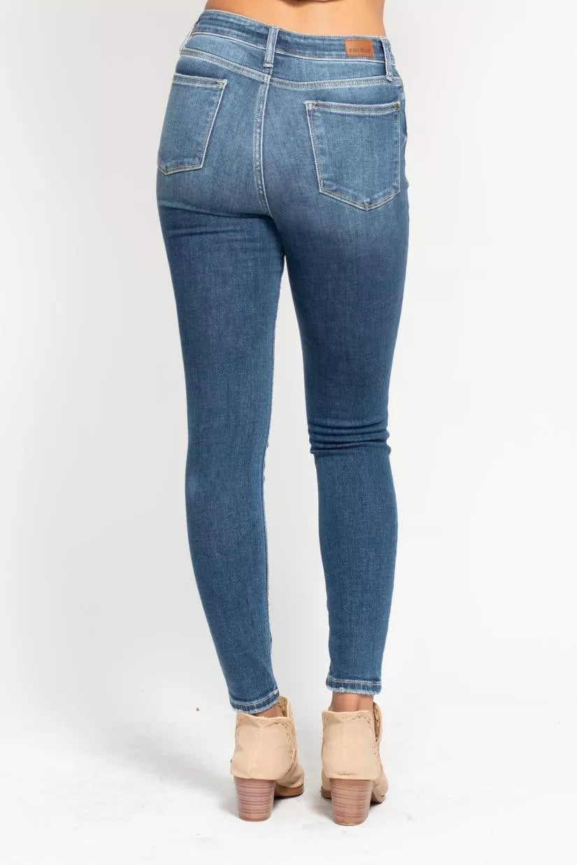Full Size High Rise Button Fly Skinny Jeans Plus Size