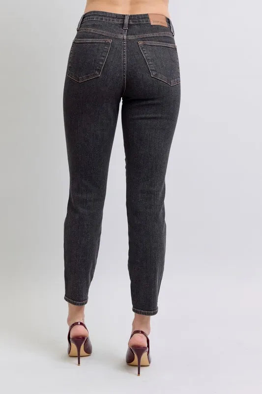 Full Size Mid Rise Tummy Control Slim Jeans Plus Size