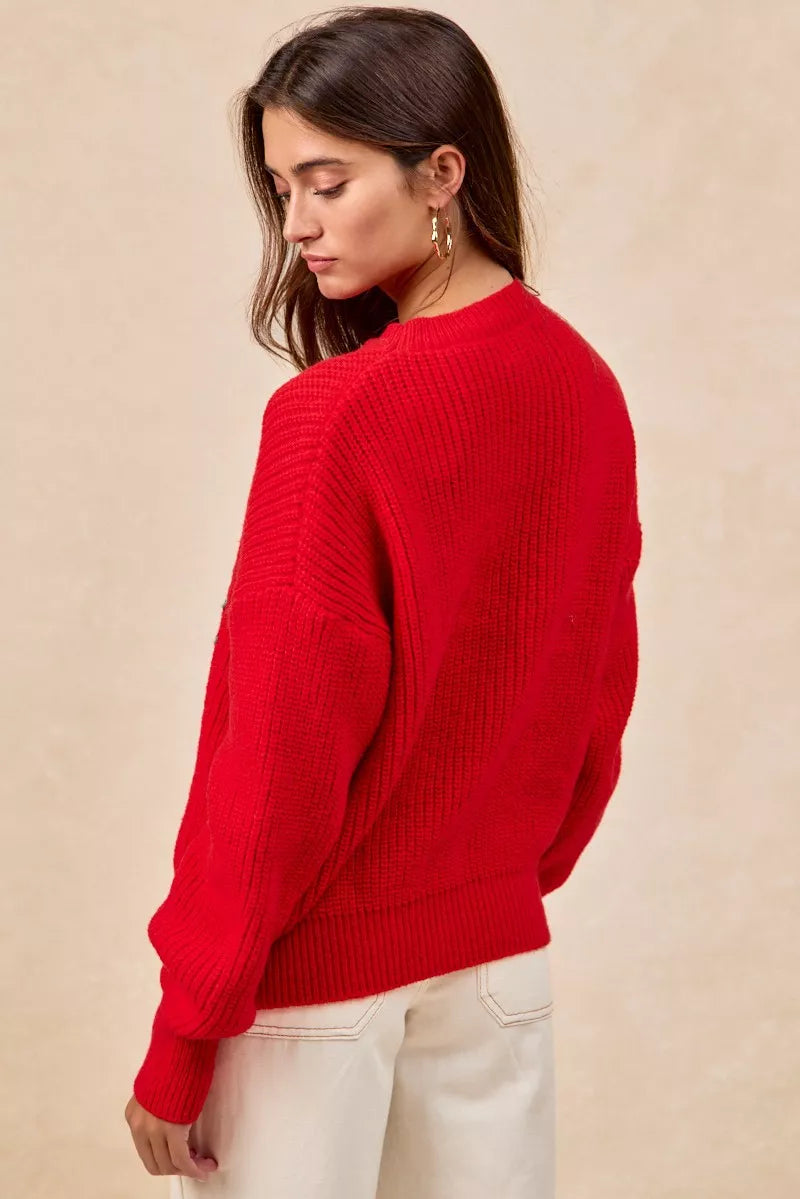 Christmas Wreath Merry Letter Knit Top