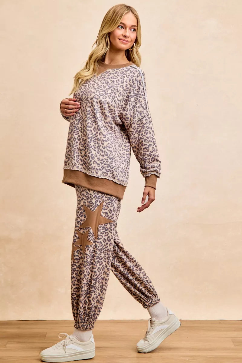 Leopard Printed French Terry Sweatshirt