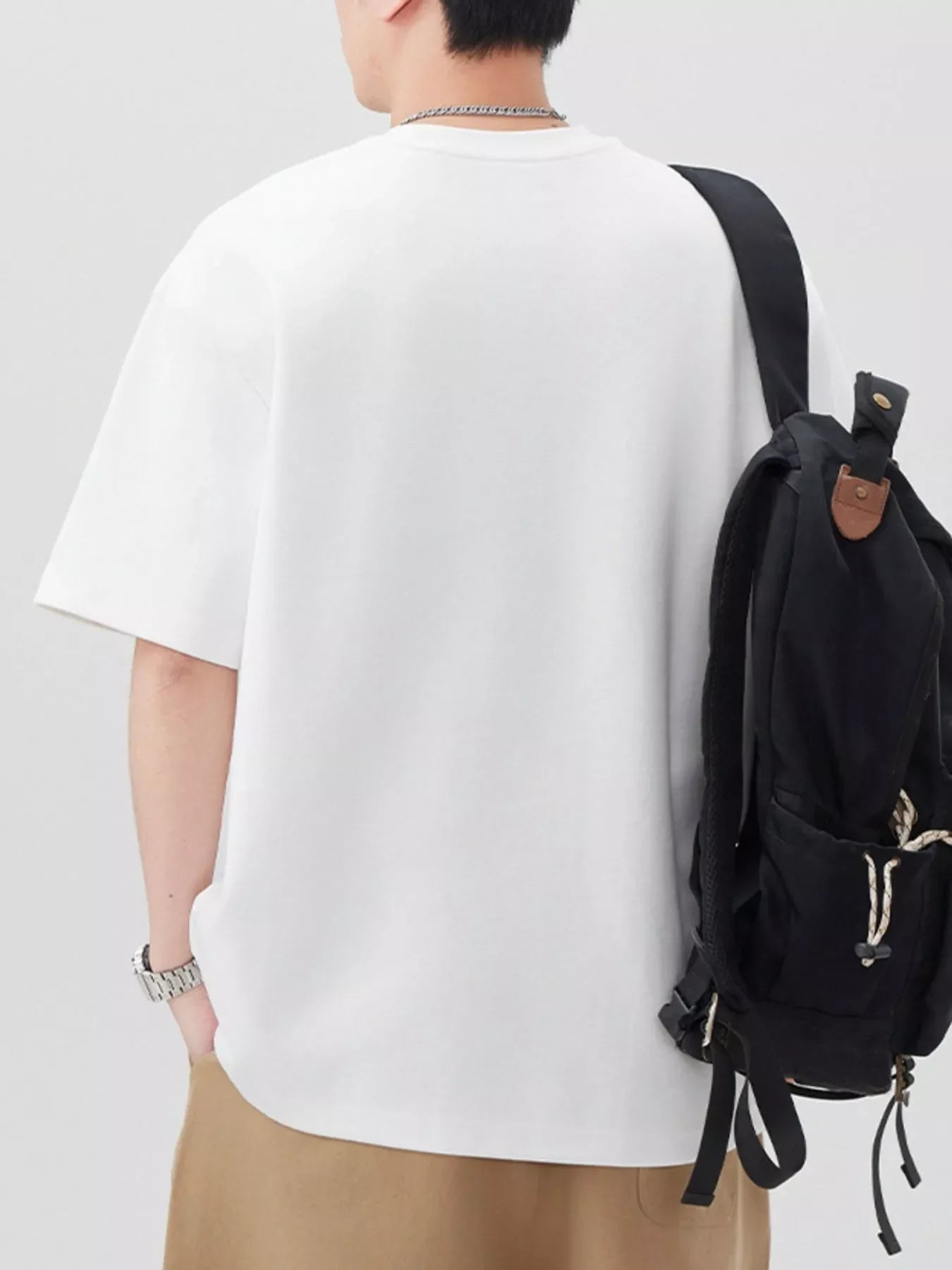 Men's Plus Size Oversized Solid Color Casual T-Shirt