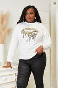 I am a Fashion junky Love Graphic Dropped Shoulder Round Neck Sweatshirt