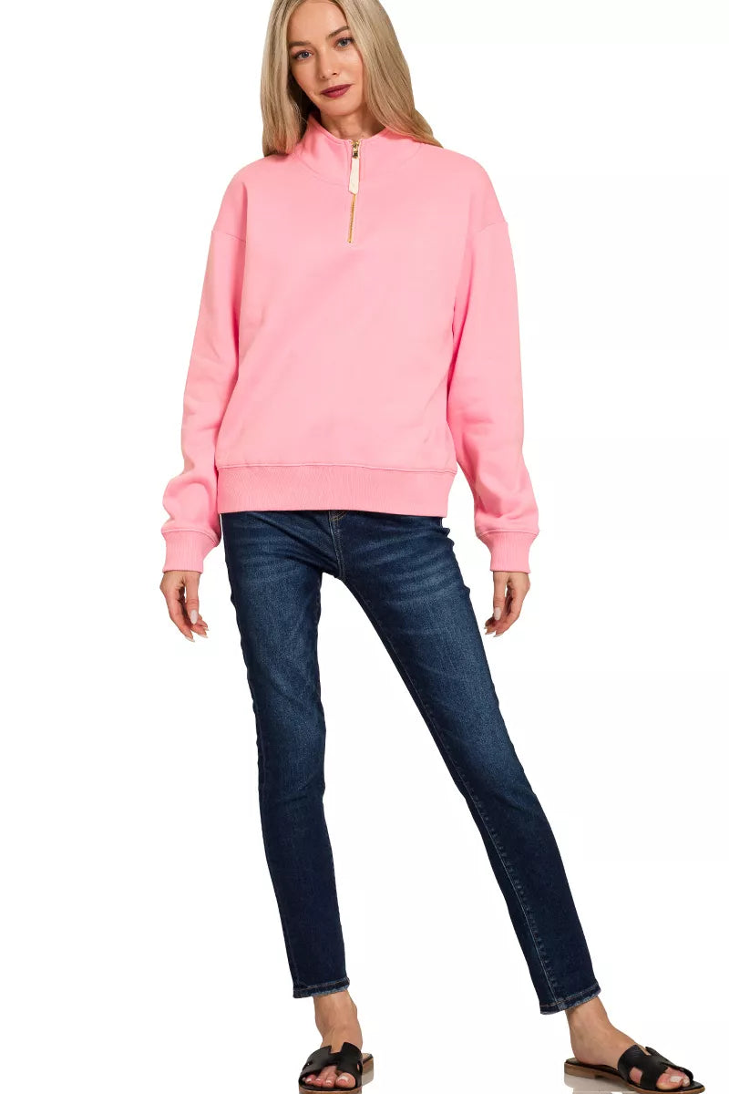 Fleece Half Zip Sweatshirt