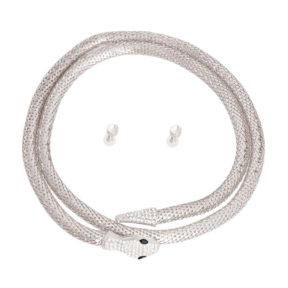 Endless Snake Chain Silver Mesh Necklace Stylish Chic Jewelry Accessory