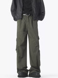 Men's Washed Loose Fit Wide Leg Cargo Pants