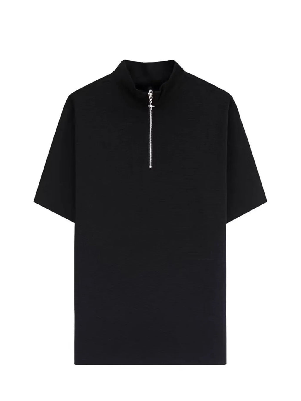 Men's Plus Size Casual Half Zip Short Sleeve Polo