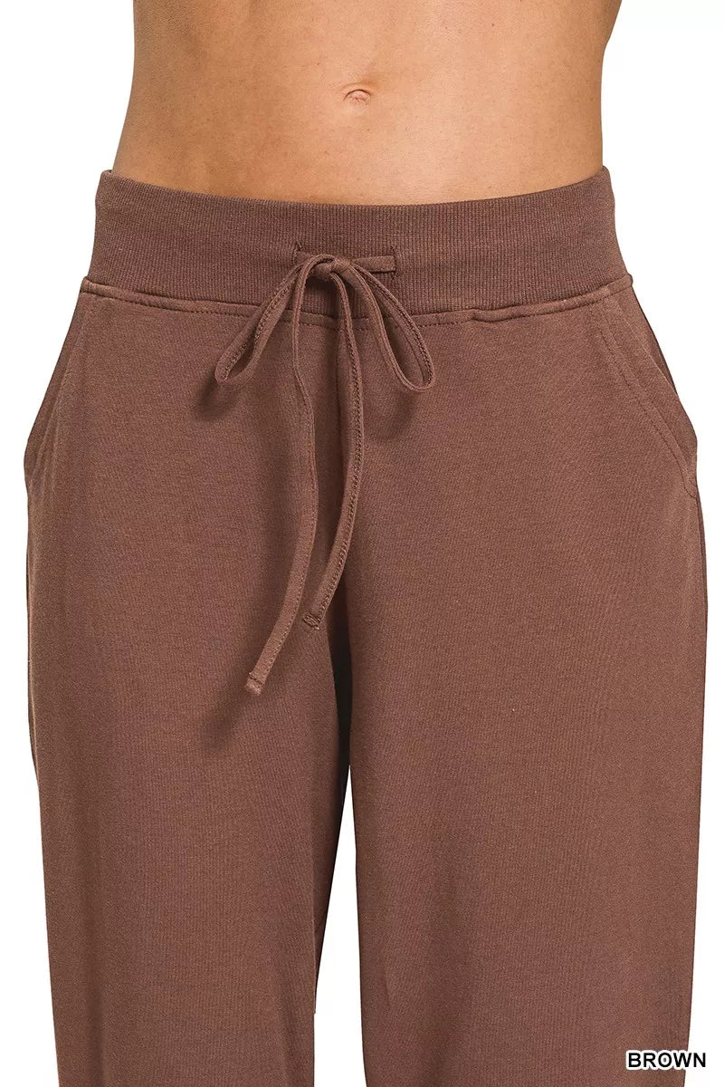 Drawstring Cotton Joggers with Pockets