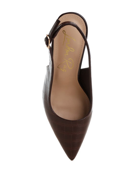 Halins Pointed Toe Slingback Heels