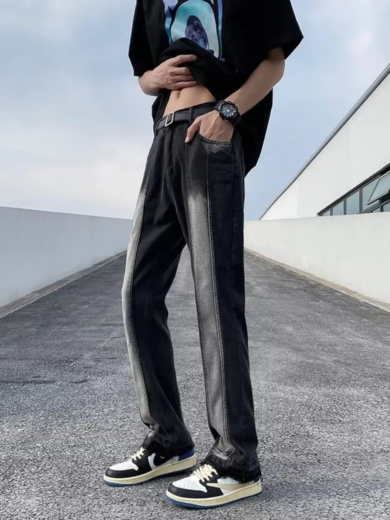 Men's Full Size Straight Leg Jeans Plus Size