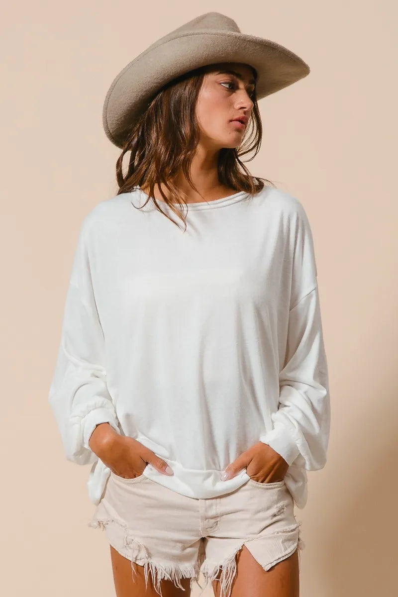 Loop Terry Pull Over With Cut Edge Band