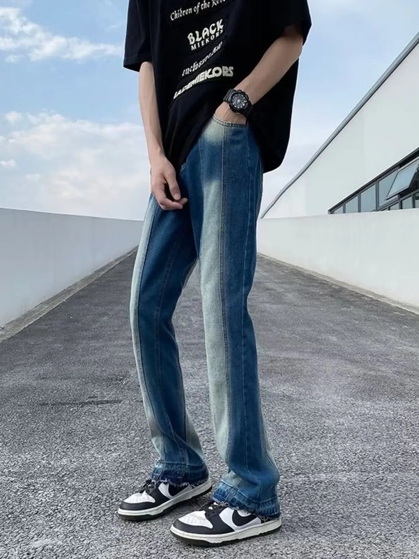 Men's Full Size Straight Leg Jeans Plus Size