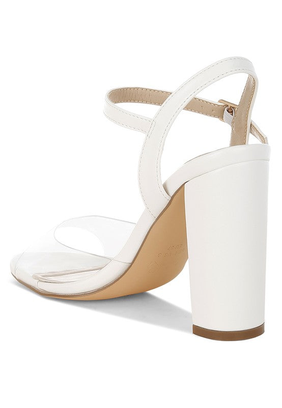Perta Clear Strap Block Heel Sandals