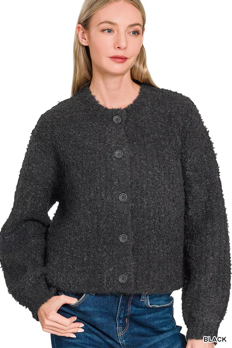 Button Down Wool Cardigan Sweater
