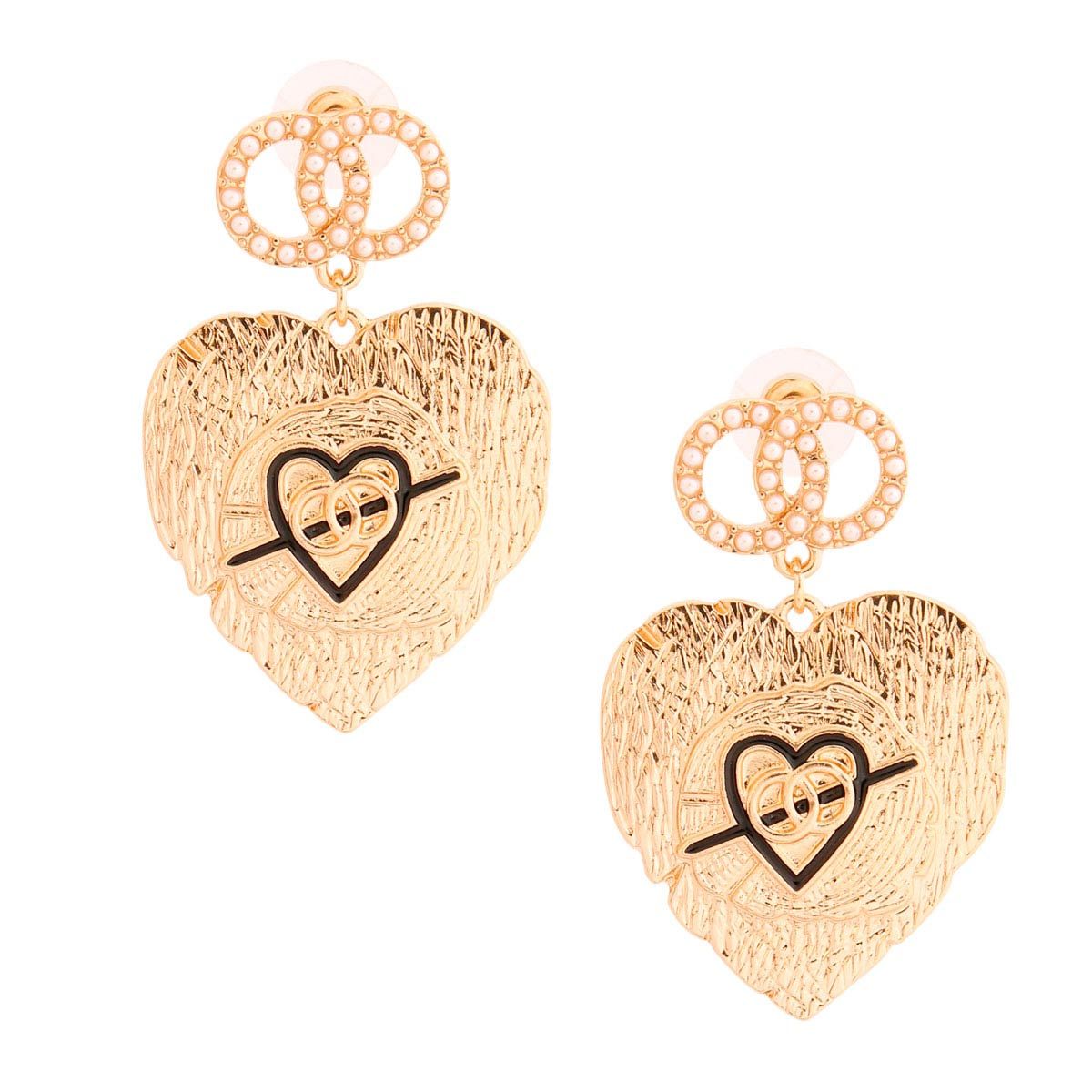 Textured Heart Earrings Stylish Statement Jewelry Accessory