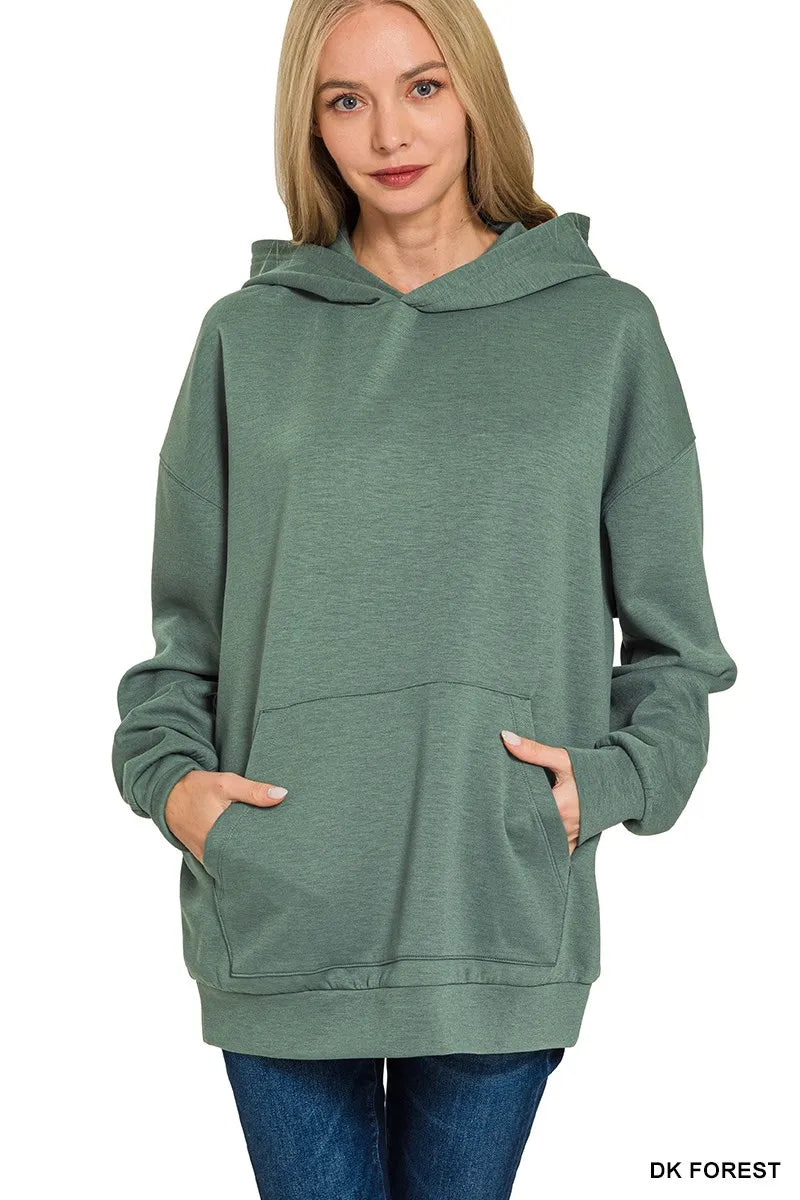 Oversized Scuba Hoodie with Kangaroo Pocket