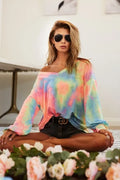I am a Fashion Junky Tie Dye French Terry V Neck Top
