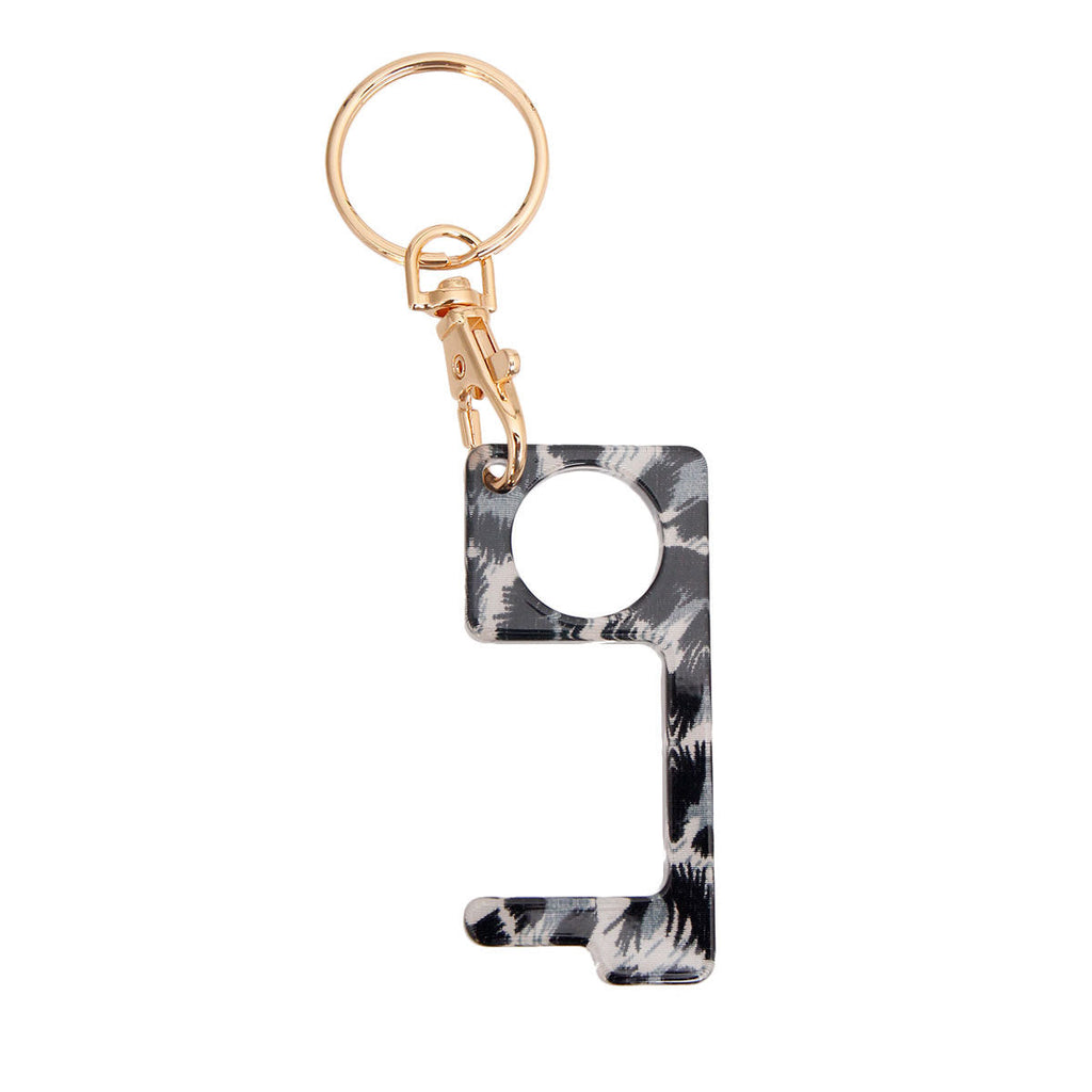 Touchless Door Button Tool Black Leopard Print Trendy Accessory