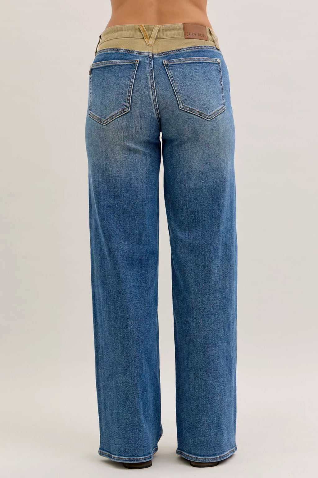 MR Column Straight Jeans with Corduroy Waist