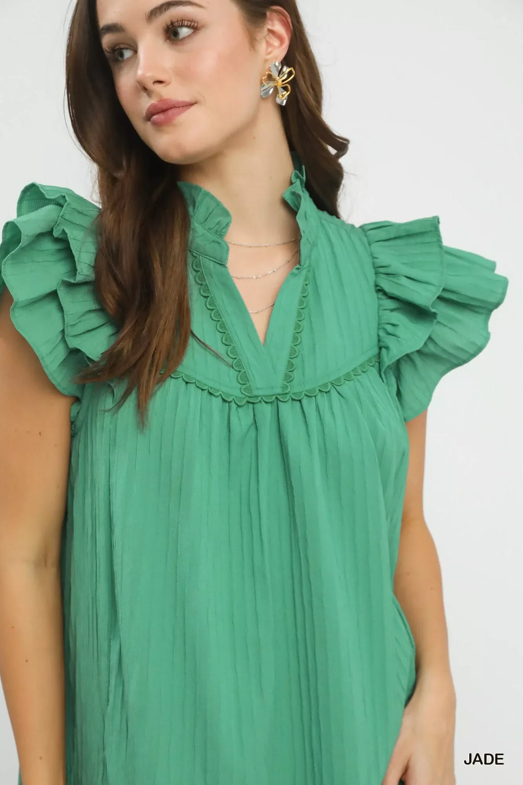 Flutter Sleeve Tiered Dress