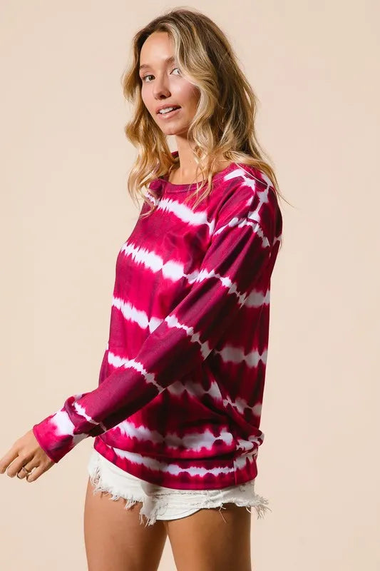 Tie Dye Print Terry Sweatshirt