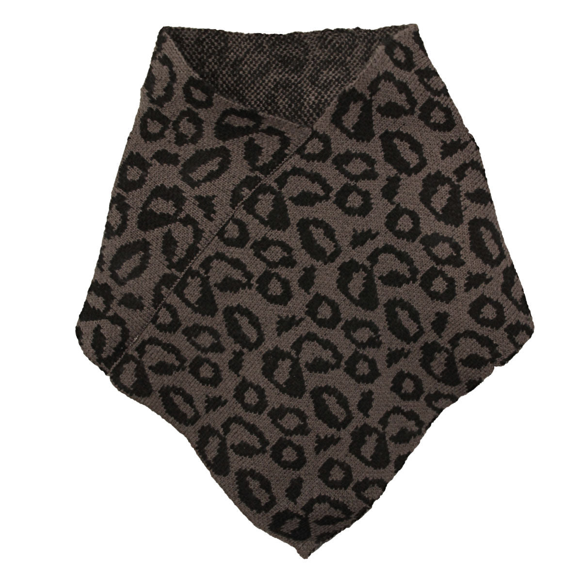 Triangle Tube Scarf Gray Leopard Print Stylish Fashion Accessory