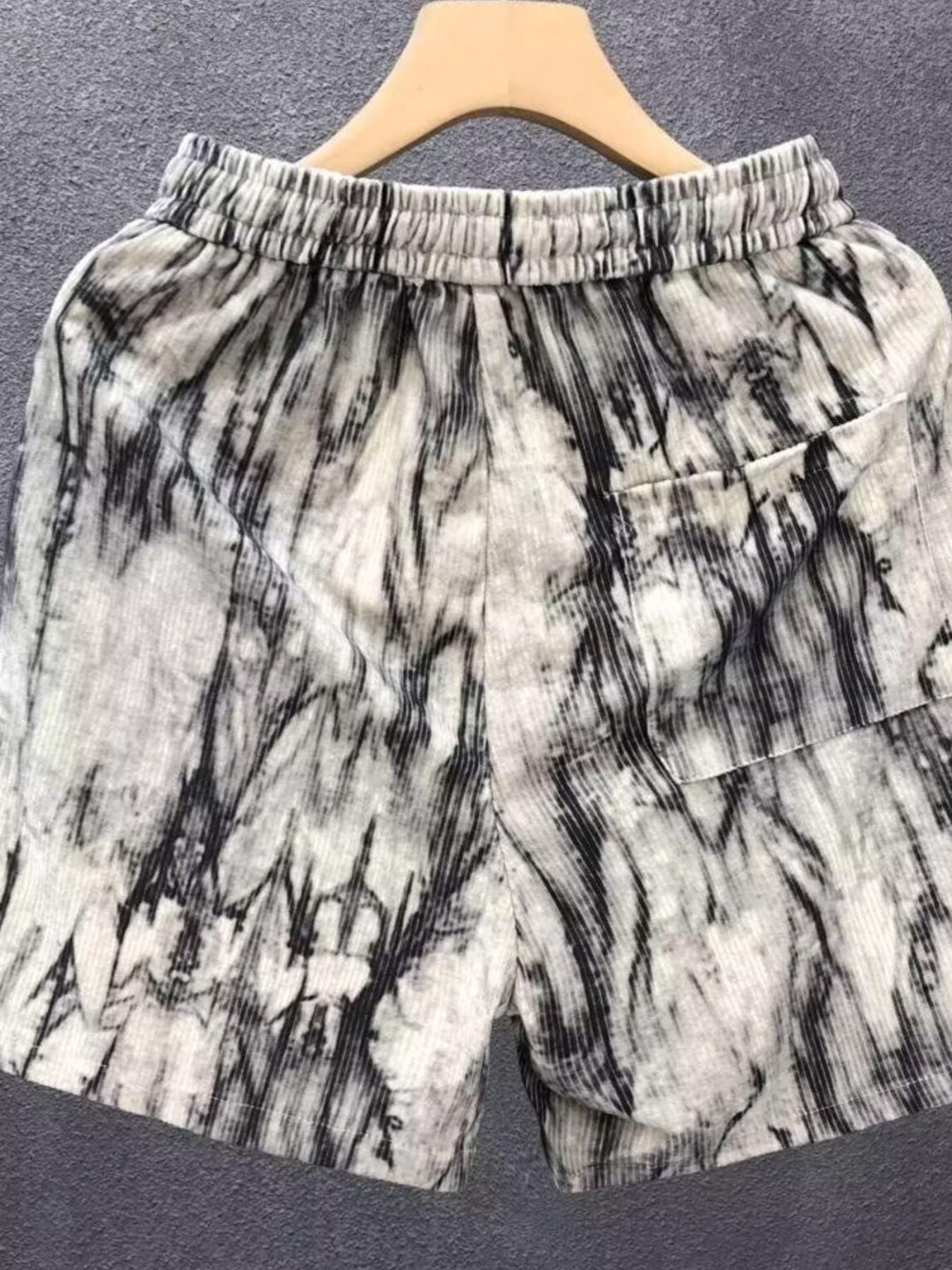 Men's Plus Size Tie-Dye Elastic Waist Shorts