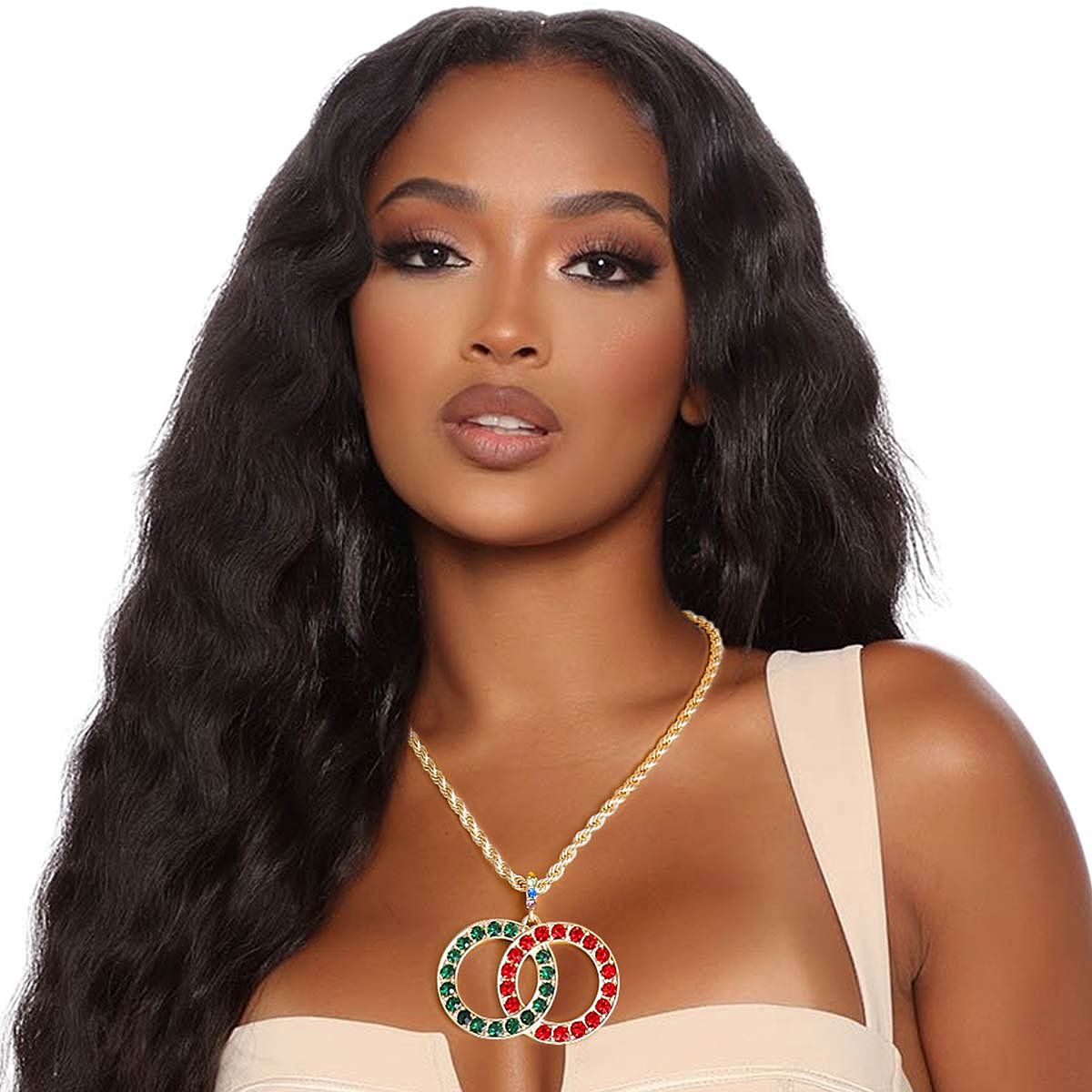 Statement Rope Chain Necklace in Red and Green – Trendy Fashion Jewelry