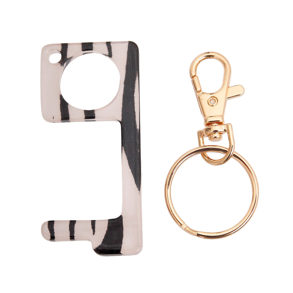 Touchless Door Button Tool Zebra Pattern Stylish Accessory