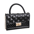Mini Black Jelly Top Handle Crossbody Bag Trendy Chic Accessory