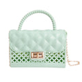 Mini Crossbody Bag with Top Handle Mint Jelly Stylish Chic Accessory