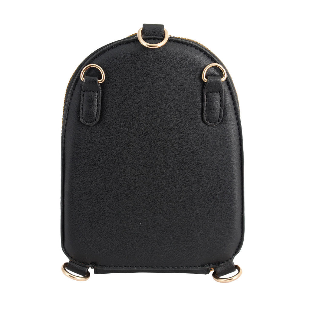 Mini Backpack Black Flower Stylish Fashion Accessory