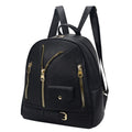 Women’s Medium Moto Backpack Black Zipper Casual Stylish Bag