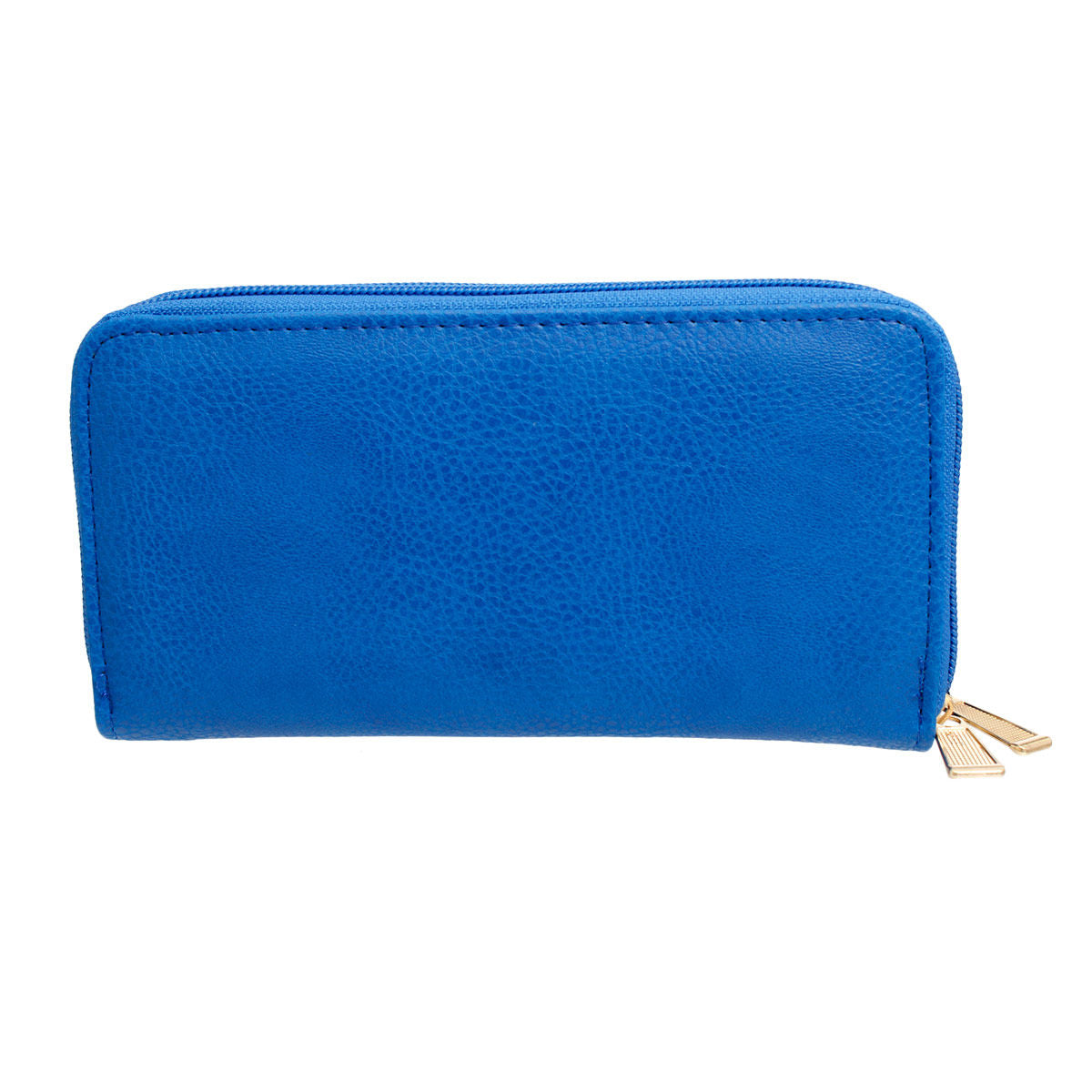 Women’s Zipper Wallet Blue Soft Grain Stylish Casual Accessory