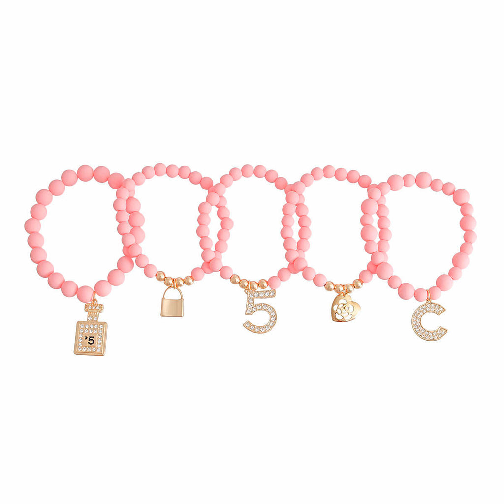 Charm Bracelets Matte Pink No. 5 Stylish Boutique Jewelry Accessory