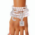 Boutique Silver Bracelets No. 5 with White Pearl – Stylish Fashion Jewelry