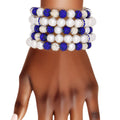 Memory Wire Bracelet with White Pearls and Beads – Stylish, Trendy Jewelry Accessory