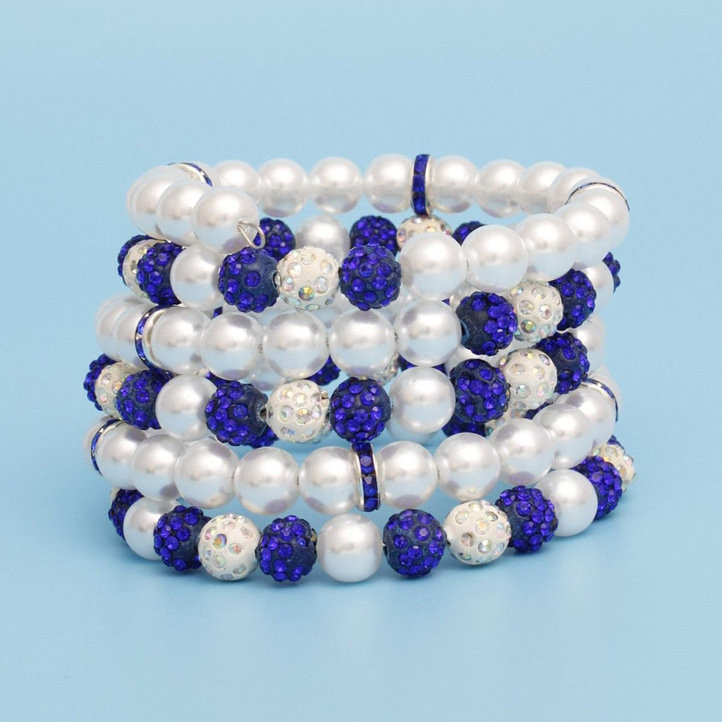 Memory Wire Bracelet with White Pearls and Beads – Stylish, Trendy Jewelry Accessory