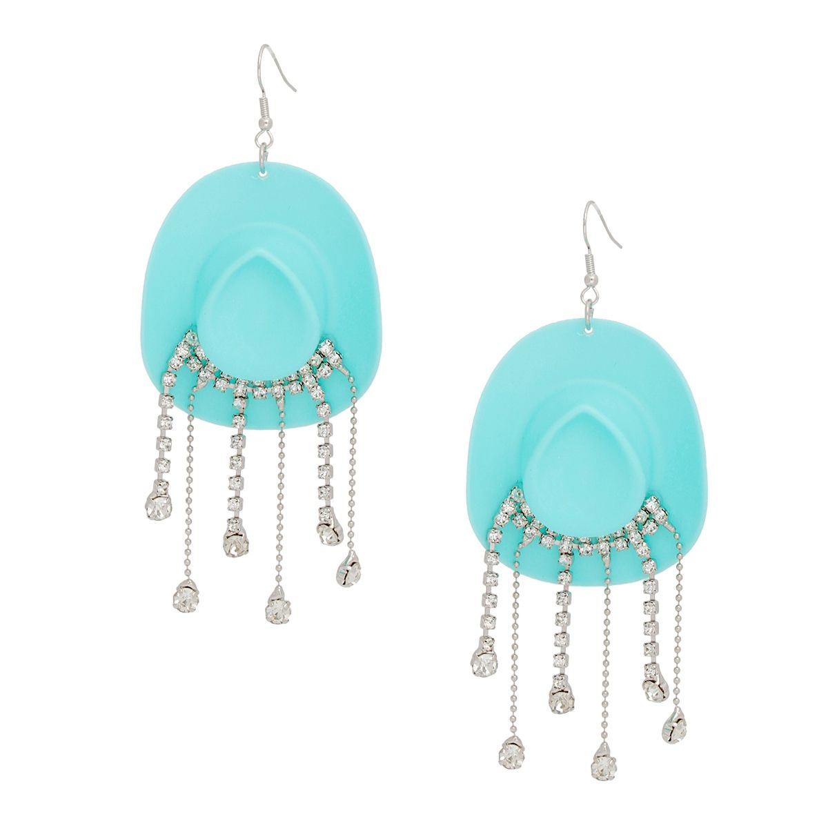 Fringe Turquoise Cowgirl Earrings with Fish Hook - Stylish Statement Jewelry