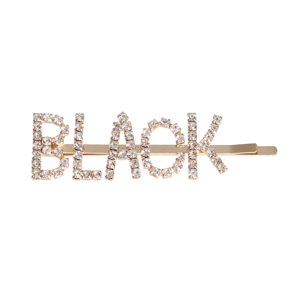 Hair Pin Gold and Black Sparkle Stylish Accessory