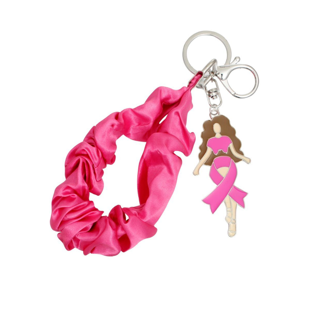 Wristlet Keychain Silver Pink Stylish Accessory for Women