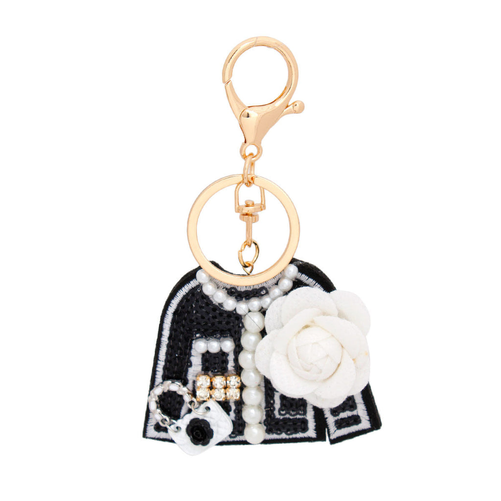 Fashion Keychain Handbag Clip Black French Luxe Sweater Accessory Stylish Chic