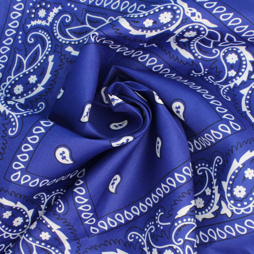 Statement Necklace Blue and White Bandana Bling Fringe Trendy Accessory