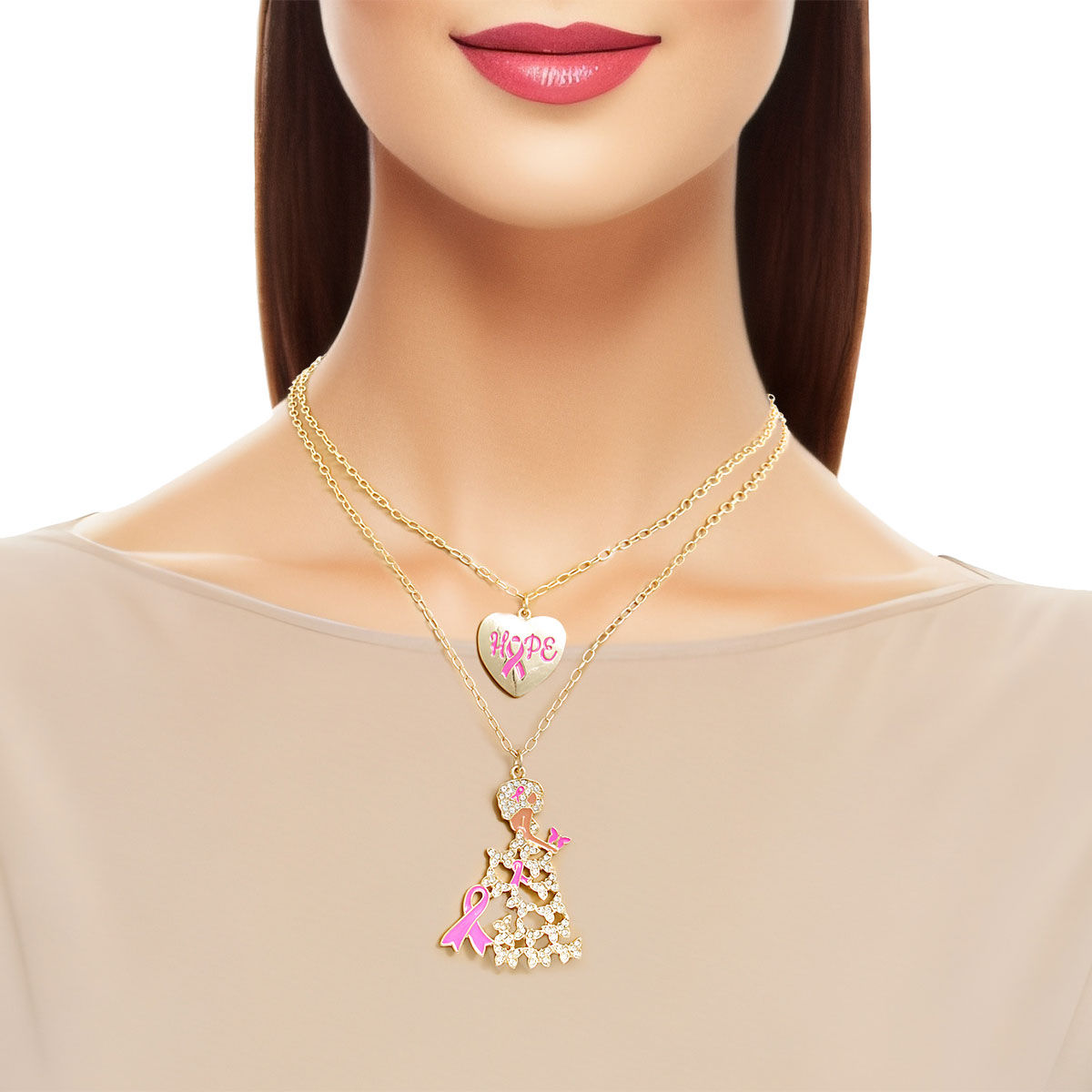 Women’s Gold Adorned Gown Cancer Set Stylish Statement Jewelry